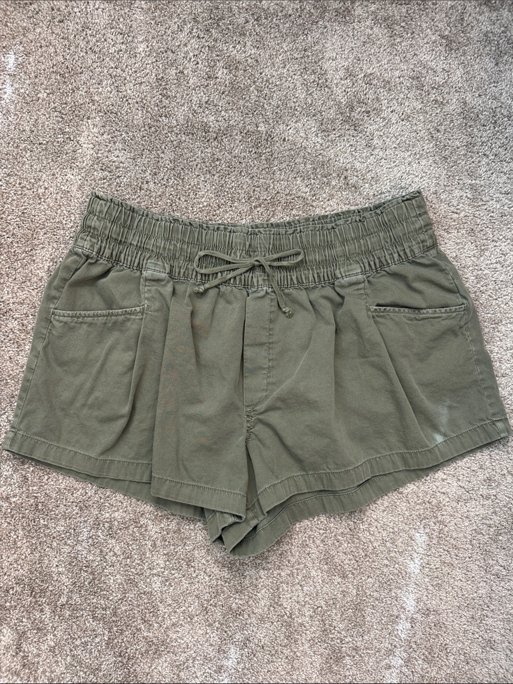 aerie Olive Drawstring Waist Athletic Shorts